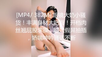 [MP4/ 382M] 眼镜大奶小骚货！丰满身材大肥臀！开档肉丝翘屁股求操，掰穴假屌抽插，娇喘呻吟骚话不断