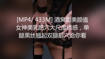 [MP4/ 433M] 酒窝甜美颜值女神美乳肥穴大尺度诱惑，单腿黑丝翘起双腿掰穴给你看